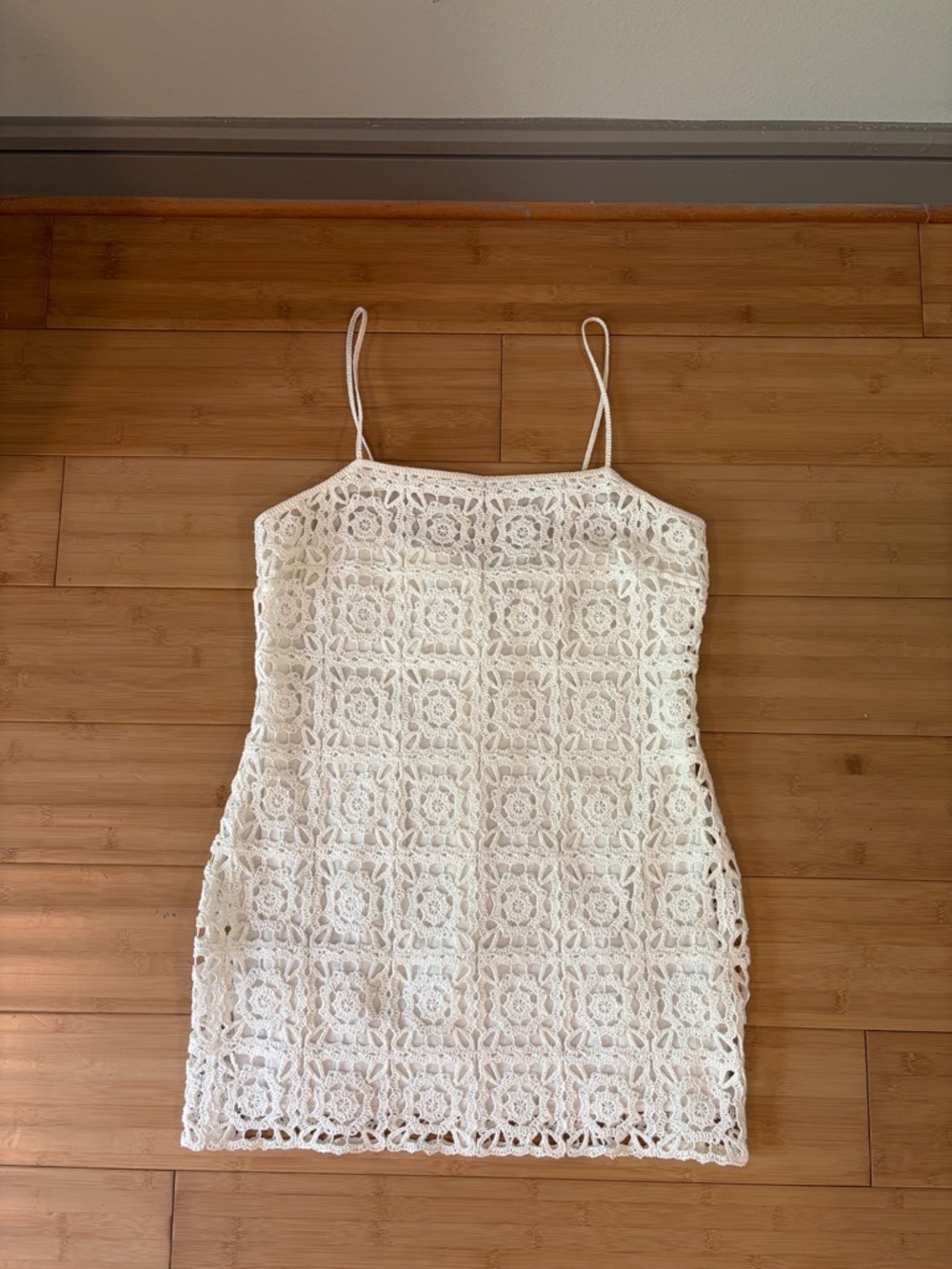 Zara White Crochet Mini Dress